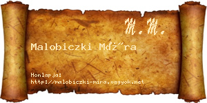 Malobiczki Míra névjegykártya